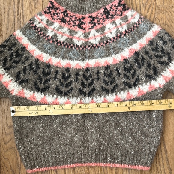Kimchi Blue Fair Isle Cropped Sweater XS Mock Turtleneck - Picture 3 of 5
